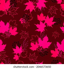 autumn leaves vector seamless pattern. background for fabrics, prints, packaging and postcards