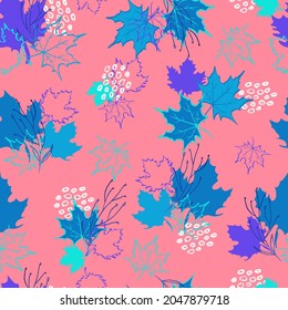 autumn leaves vector seamless pattern. background for fabrics, prints, packaging and postcards