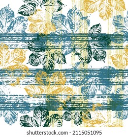Autumn leaves vector seamless pattern on white background Background for textile or book covers, Wallpaper, design, graphics, printing, hobby, invitation. Vector illustration EPS 10