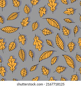 autumn leaves vector seamless pattern. background for fabrics, prints, packaging and postcards