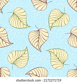 Autumn leaves vector seamless pattern.