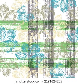 Autumn leaves vector seamless pattern on white background Modern leaf texture. Vector illustration EPS 10