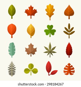 Autumn leaves vector set