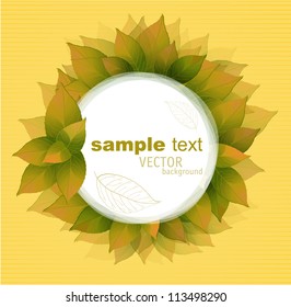 Autumn leaves vintage romantic frame. Vector.