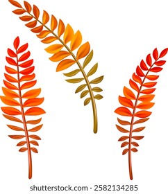 Autumn leaves. for wallpaper, wrapping paper, fabric, seasonal holidays. acacia, rowan, fern. Eps 10.