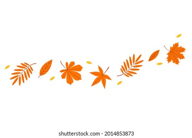 Der Herbst geht im Wind. Vektorgrafik auf weißem Hintergrund.