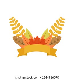 Autumn Leaves Wreath Vector Illustration