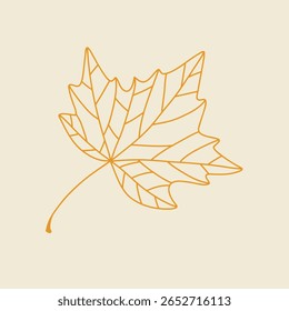 Folhas de outono do bordo amarelo esboço da folha da ilustração outono estação do outono vetor isolado