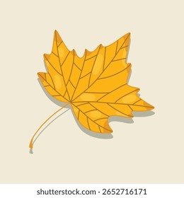 Folhas de outono de amarelo Bege folha ilustração outono estação queda vetor isolado