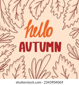 Autumn lettering decorative vector poster