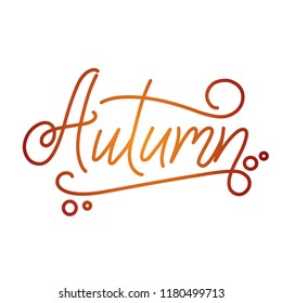 Autumn Lettering. Hand Written Typography. Vector Illustration for Your Design.