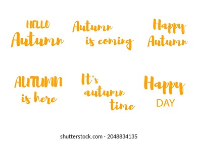 Autumn lettering. Set of cute hand drawn vector illustrations.