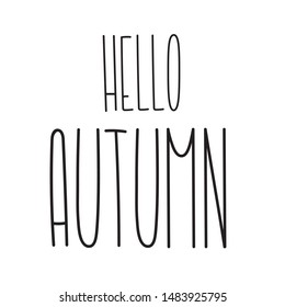 Autumn lettering in tall fun font with cute letters