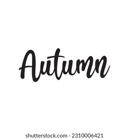 Autumn lettering text. Ink brush pen vector calligraphy. Hand lettering seasonal phrase. Saying handwritten modern brush calligraphy. Fall season handwritten linear style. Welcome autumn banner.