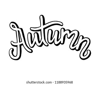Autumn Lettering. Vector Illustration