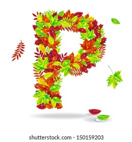 autumn letters with drops of water