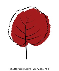 Autumn linden leaf. Autumn leaf fall. Vector illustration.