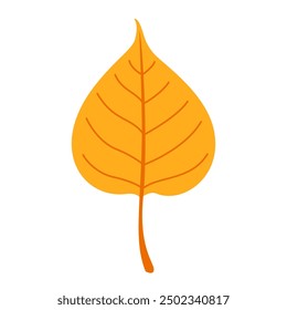 Autumn linden leaf. Hand drawn trendy flat style isolated. autumn leaf, golden season. Vector illustration
