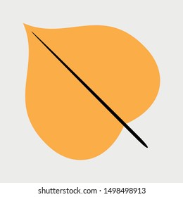 Autumn Linden Leaf icon, flat style. - Vector