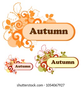 Autumn logo for the company in various color variations. Vector illustration