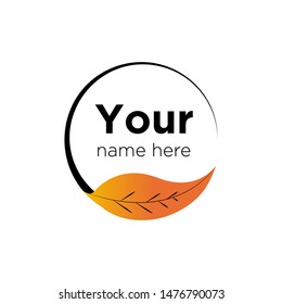 Autumn Logo Name Template Frame