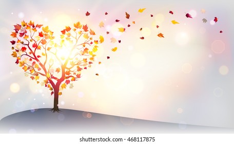 Autumn In Love - Tree In A Heart Shape
