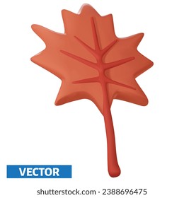 Autumn Maple leaf 3d vector icon element.