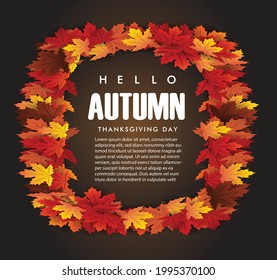 banner de fondo de hoja de arce de otoño