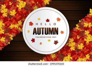 banner de fondo de hoja de arce de otoño