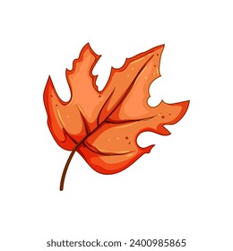 autumn maple leaf cartoon. flag symbol, yellow tree, foliage color autumn maple leaf sign. isolated symbol vector illustration