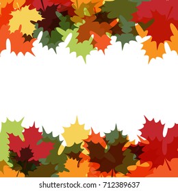 Autumn Maple Leaf Fall Background. Vector Illustration. Flat Style. Autumn Design Collection, Poster, Banner, Card, Flayer