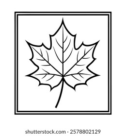 autumn maple leaf frame icon 
