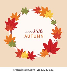 Autumn Maple Leaf Frame Template