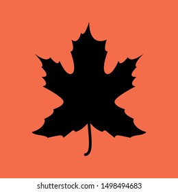 Autumn Maple Leaf icon isolated on green background.