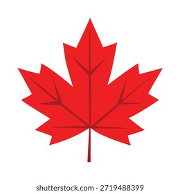 Icono de hoja de arce de otoño Ilustración vectorial plana mínima