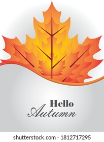 Autumn maple leaf invitation card vector illustration