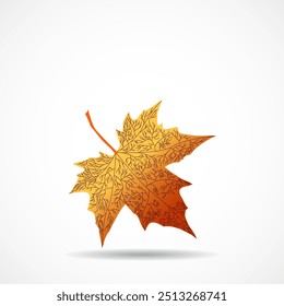 Herbst-Ahornblatt auf weißem Hintergrund. Vektorgrafik