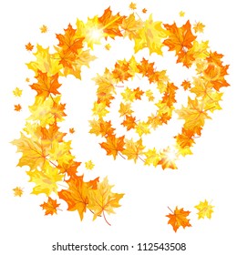 Autumn maple leaves background. Vector illustration with transparency EPS10.