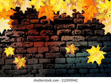 Autumn maple leaves background. Vector illustration with transparency EPS10.