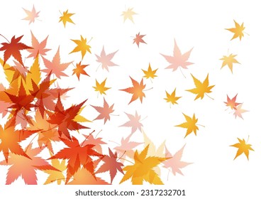 Autumn maple leaves background, vector illustration