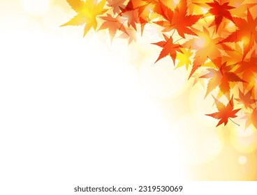 Autumn maple leaves background, vector illustration