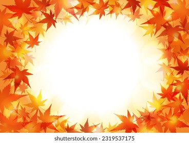 Autumn maple leaves background, vector illustration