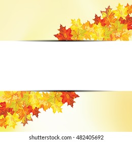 Autumn maple leaves background. Vector illustration with transparency and mesh. EPS10.