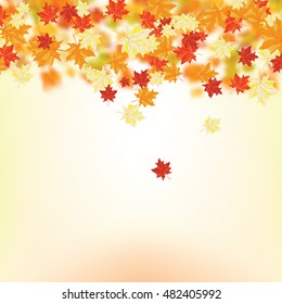 Autumn maple leaves background. Vector illustration with mesh. EPS10.