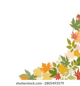 Autumn maple leaves card. Ideal for botanical education, forestry, gardening, seasonal projects, nature guides, and classroom materials.