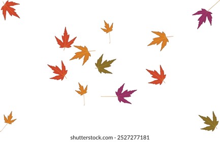 Autumn maple leaves element group