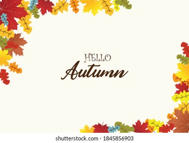 Autumn maple leaves frame background use for decorate, website, logo etc . vector illustration