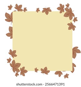 Autumn maple leaves frame border vector illustration