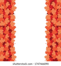 Diseño de marco de hojas de arce de otoño, decoración de jardín de adornos de naturaleza de temporada y tema botánico Ilustración vectorial