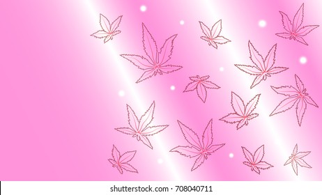autumn maple leaves on white and pink.Vector illustration background.